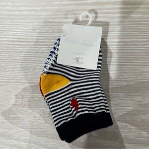Ralph Lauren Blue Label Infant Socks Size 0-6 Months Logo Socks